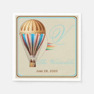 Vintage Hot Air Balloon Wedding Napkins