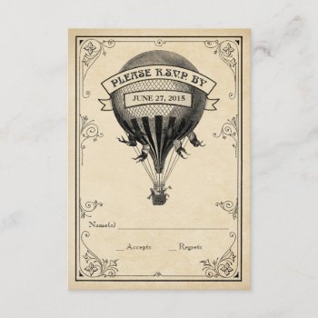 Vintage Hot Air Balloon Wedding Rsvp by MetricMod at Zazzle