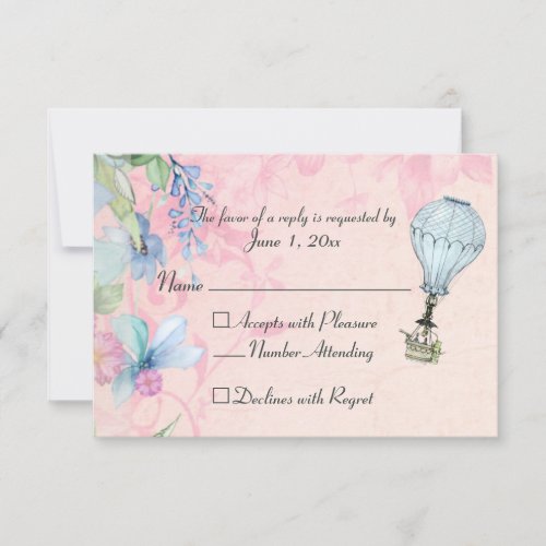 Vintage Hot Air Balloon Wedding RSVP