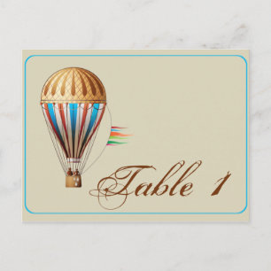 Vintage Hot Air Balloon Wedding Table Number