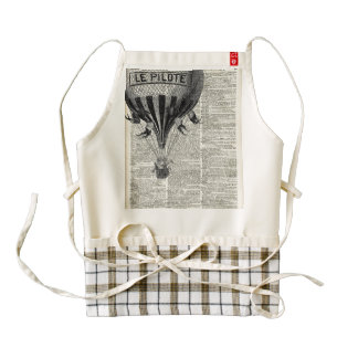 Vintage Hot Air Balloon Zazzle HEART Apron