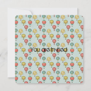 Vintage Hot Air Balloons Baby Shower Invitation