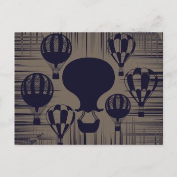 Vintage Hot Air Balloons Distressed Grunge Postcard by PrettyPatternsGifts at Zazzle