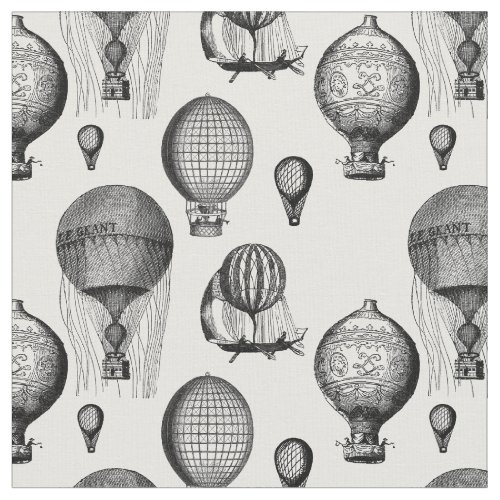 Vintage Hot Air Balloons in BW Fabric