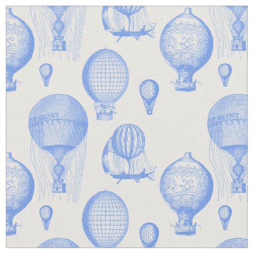 Vintage Hot Air Balloons in Cornflower Blue Fabric