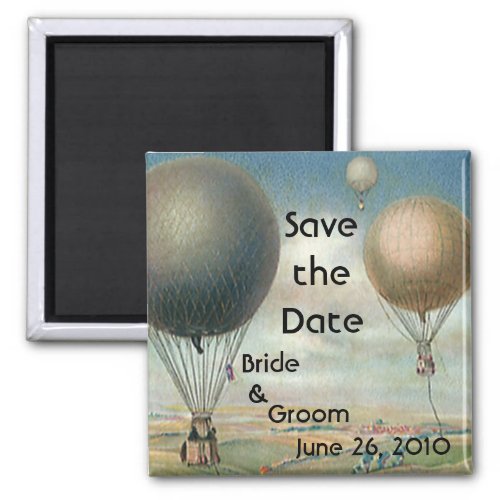 Vintage Hot Air Balloons in Sky Save the Date Magnet