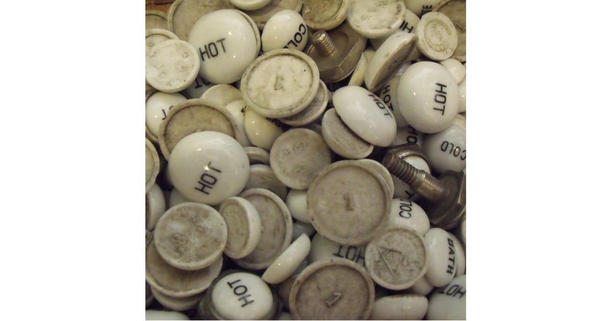 Vintage Hot and Cold Porcelain Knobs Cutout Zazzle