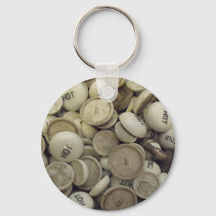 Vintage Hot and Cold Porcelain Knobs Keychain