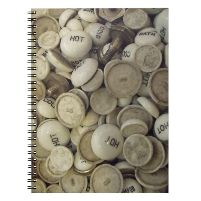 Vintage Hot and Cold Porcelain Knobs Notebook (Front)