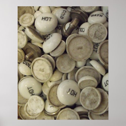 Vintage Hot and Cold Porcelain Knobs Poster