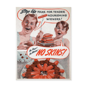 Vintage Hot Dog Ad Postcard
