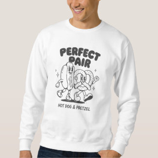 Vintage Hot Dog and Pretzel Mascot - Retro Sweatshirt
