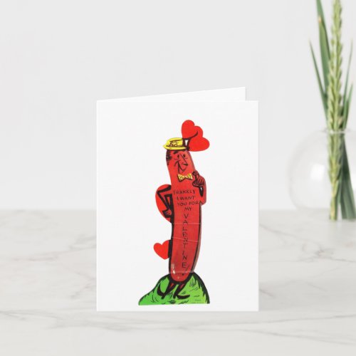 Vintage Hot Dog Frank Valentine Card