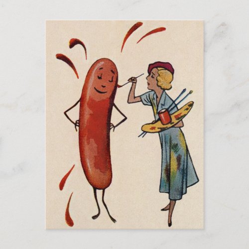 Vintage Hot Dog Postcard