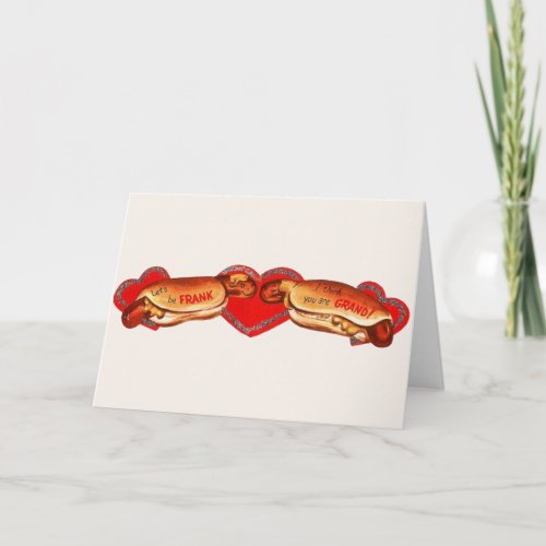 Vintage Hot Dog Valentine Greeting Card