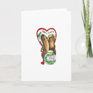 Vintage Hot Dog Valentine Holiday Card