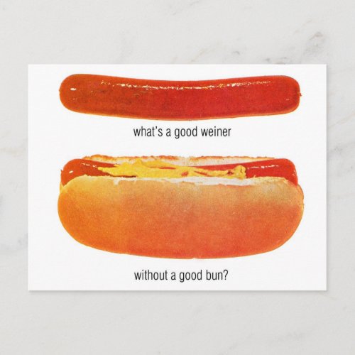 Vintage Hot Dog Wiener and Buns Postcard