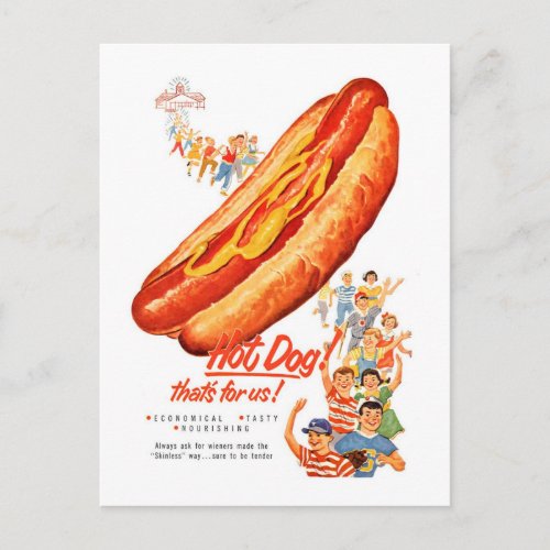 Vintage Hot Dogs Thats for Us Postcard