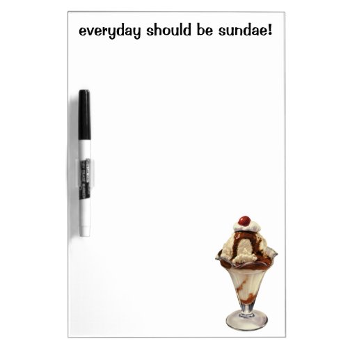 Vintage Hot Fudge Ice Cream Sundae Desserts Dry_Erase Board