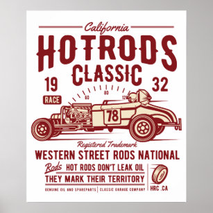 Vintage Hot Rod  Poster