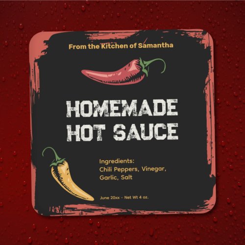 Vintage Hot Sauce Label Sticker