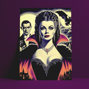 Vintage Hot Vampire Woman Postcard