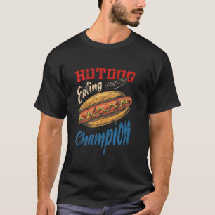 Vintage Hotdog Eating Champion Funny Retro Food Co T-Shirt