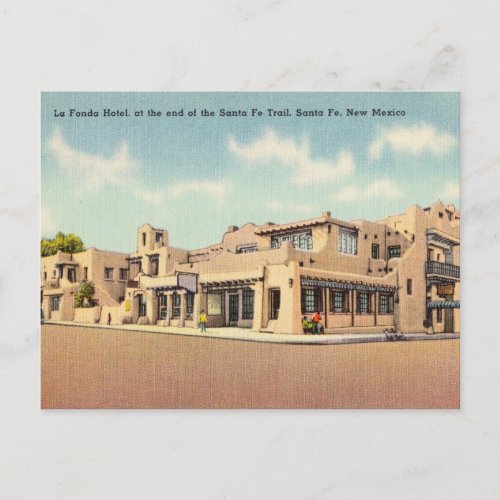 Vintage Hotel at Santa Fe Trail New Mexico Postcard