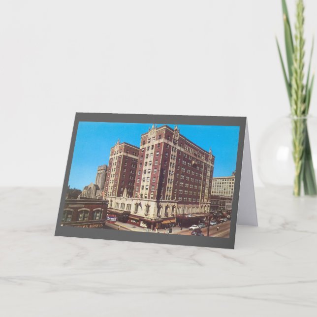 Vintage Hotel Gary, Indiana (1950s) Thank You Card (Front)