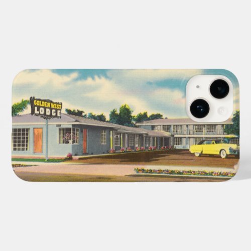 Vintage Hotel Golden West Lodge Motel Case_Mate iPhone 14 Case