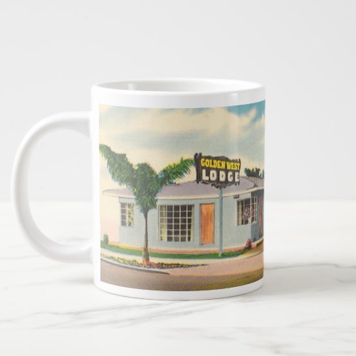 Vintage Hotel Golden West Lodge Motel Large Coffee Mug