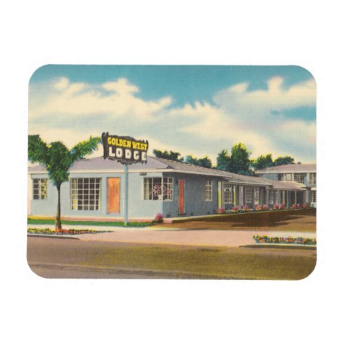 Vintage Hotel Golden West Lodge Motel Magnet
