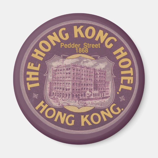 Vintage Hotel Hong Kong Magnet (Front)