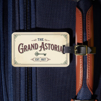 Vintage Hotel Key Luggage Tag