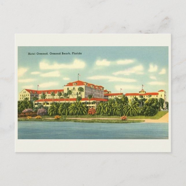Vintage Hotel Ormond Florida Beach Postcard (Front)