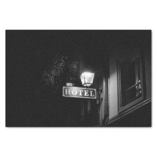 Vintage hotel sign street light and many light tissue paper