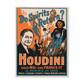 Vintage Houdini Magic Poster Postcard