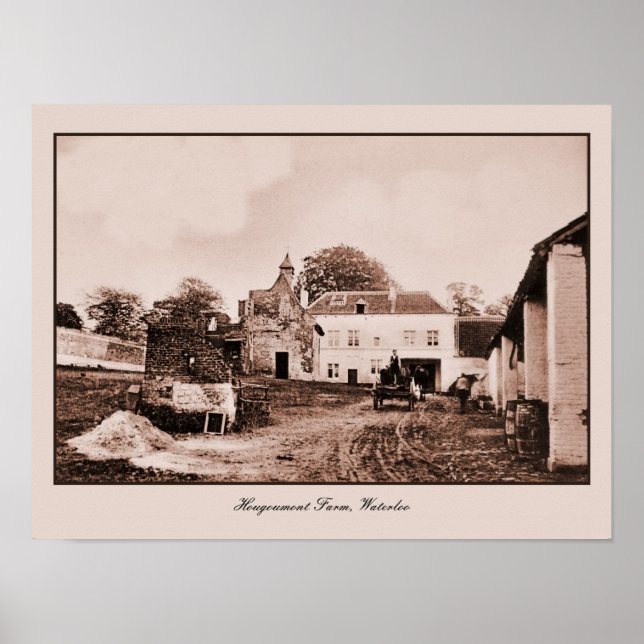vintage Hougoumont Farm, Waterloo (small) Poster (Front)