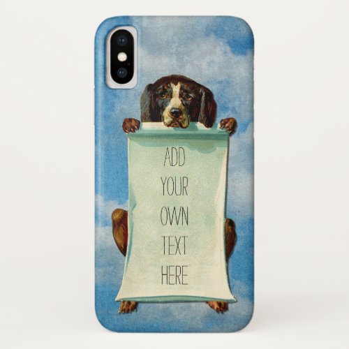 Vintage Hound Dog in a Blue Cloudy Sky iPhone X Case