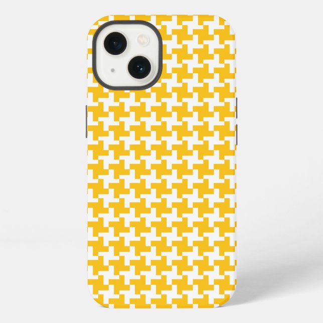 Vintage Houndstooth Pattern Iphone Case (Back)