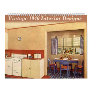 Vintage House Decor 1940s Design Calendar