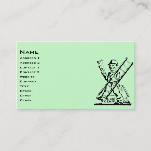 Customizable Vintage House Painter Business Card Template