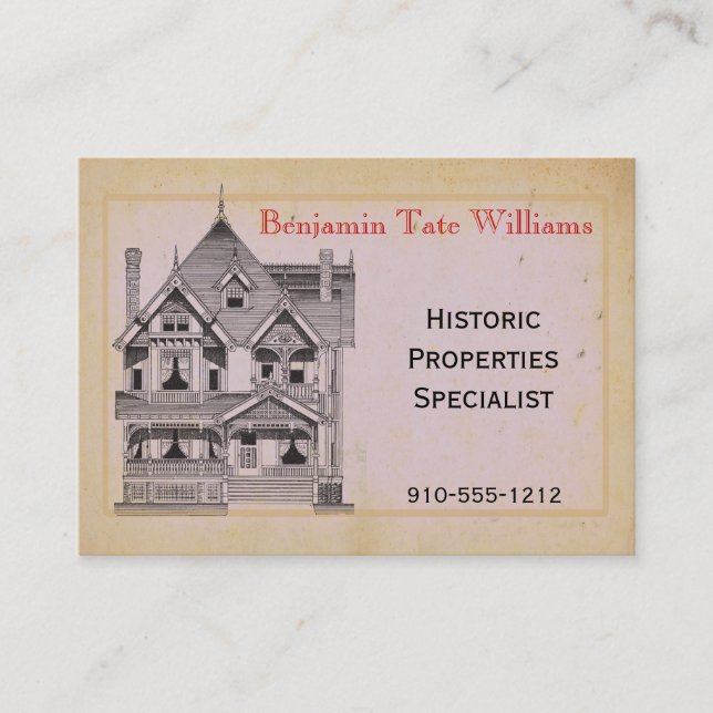 Vintage House Real Estate Renovation Business Card (Front)
