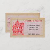 Vintage House Real Estate Renovation Business Card (Front/Back)