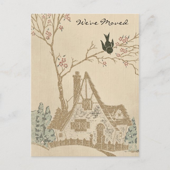 Vintage House We've Moved Announcement Postcard (Front)