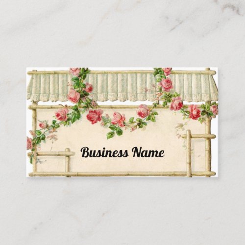 Vintage House With Rose Garland Business Card