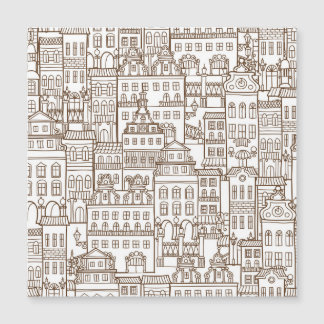 Vintage Houses: Architectural Seamless Pattern.