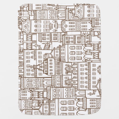 Vintage Houses Architectural Seamless Pattern Baby Blanket