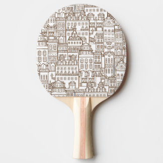 Vintage Houses: Architectural Seamless Pattern. Ping Pong Paddle