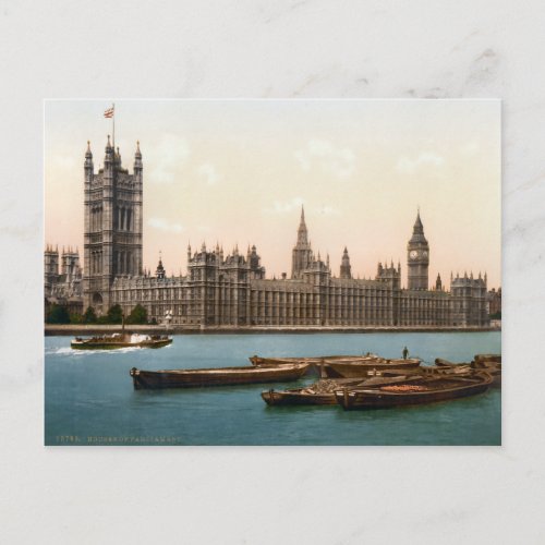 Vintage Houses of Parliament London Postcard